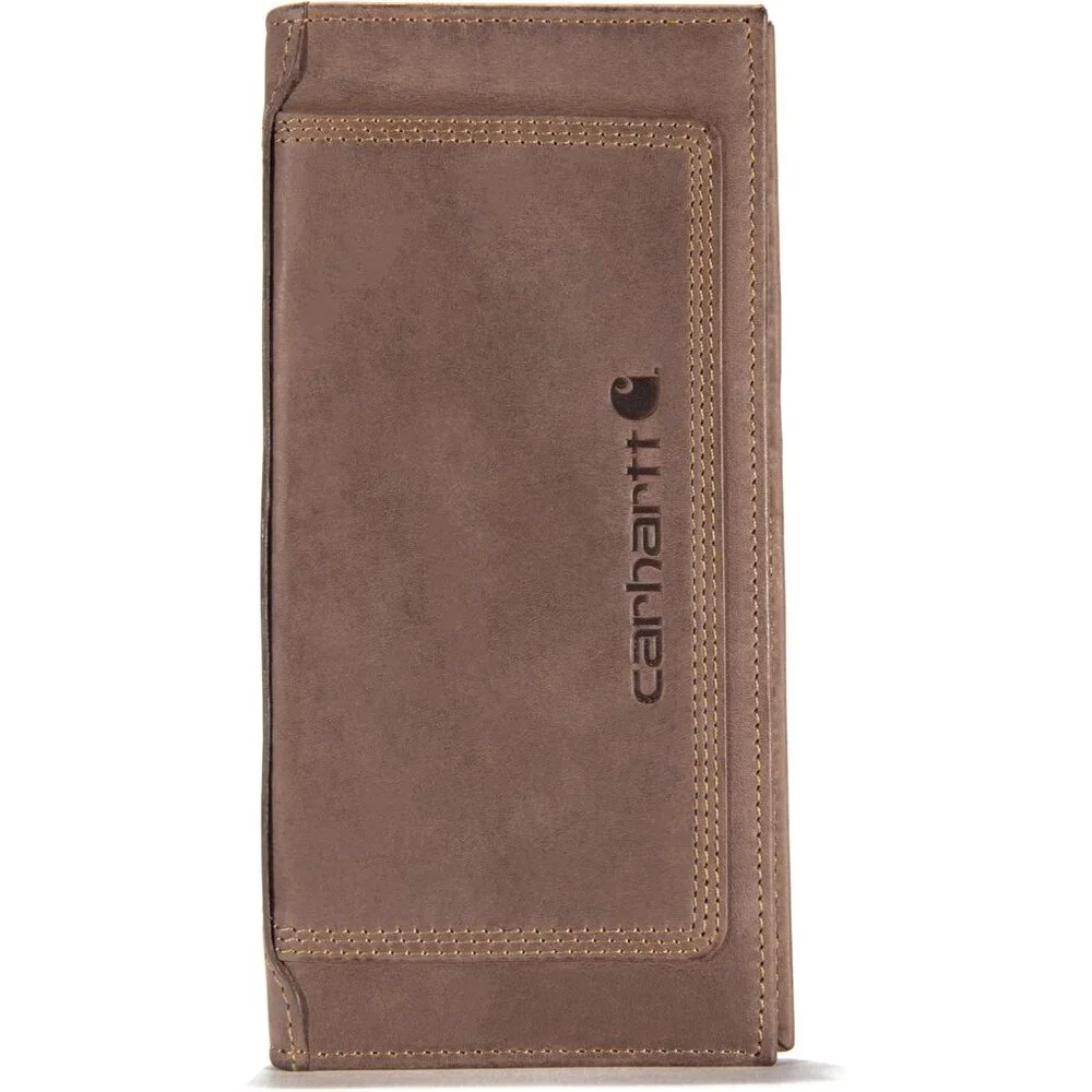 Carhartt Men's Rugged Leather Triple Stitch Wallet Available in Multiple Colors